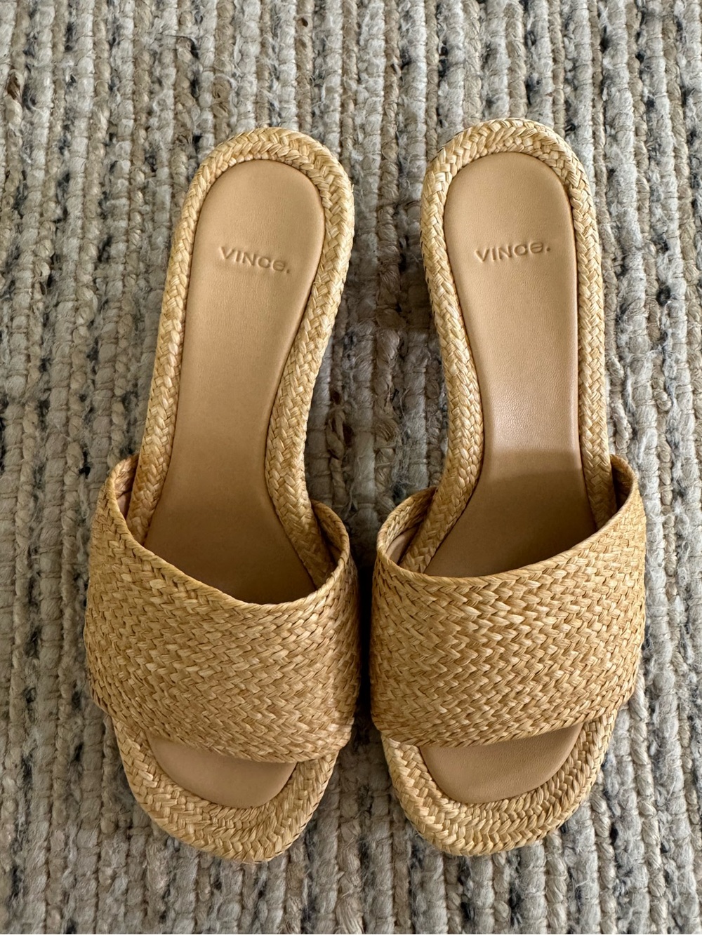 Vince Ariana Raffia Slide Sandal